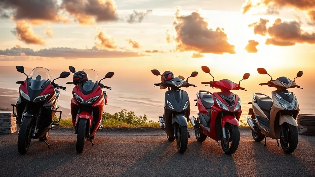 Comprehensive guide to honda all bikes lineup in a coastal golden hour scene